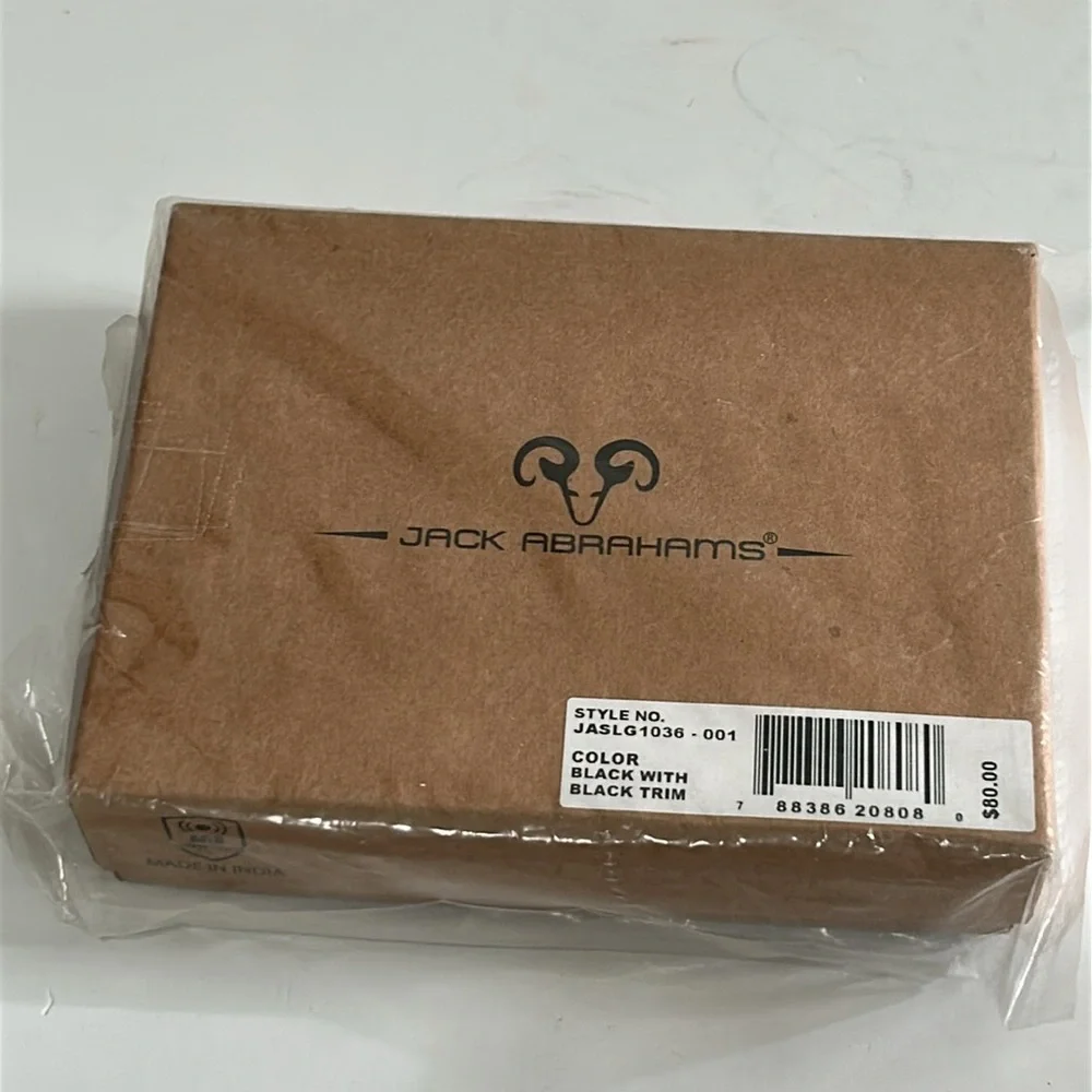JACK ABRAHAMS Black Leather Wallet